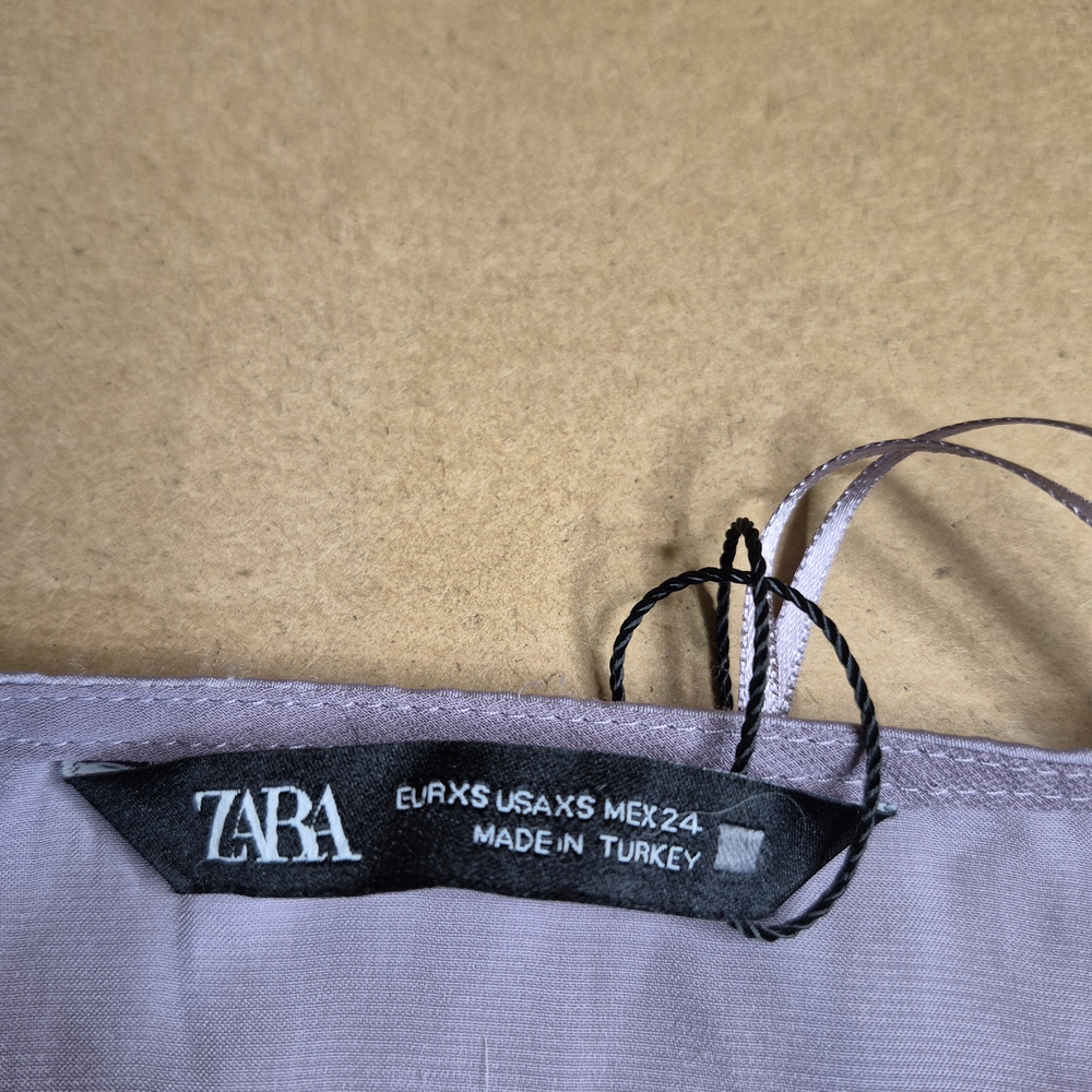 Zara Lavender Satin Blouse - Picture 3 of 8